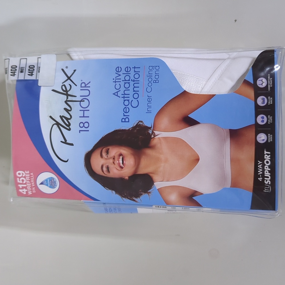 Playtex 18 Hour Bra, 44DD, #4159 White, 4 Way Support
